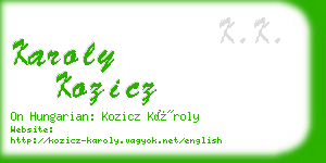 karoly kozicz business card